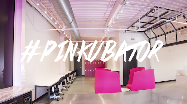 The Pinkubator meeting space and lockers